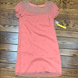 Alice + Olivia brand new Coral Dress with Silver Accents